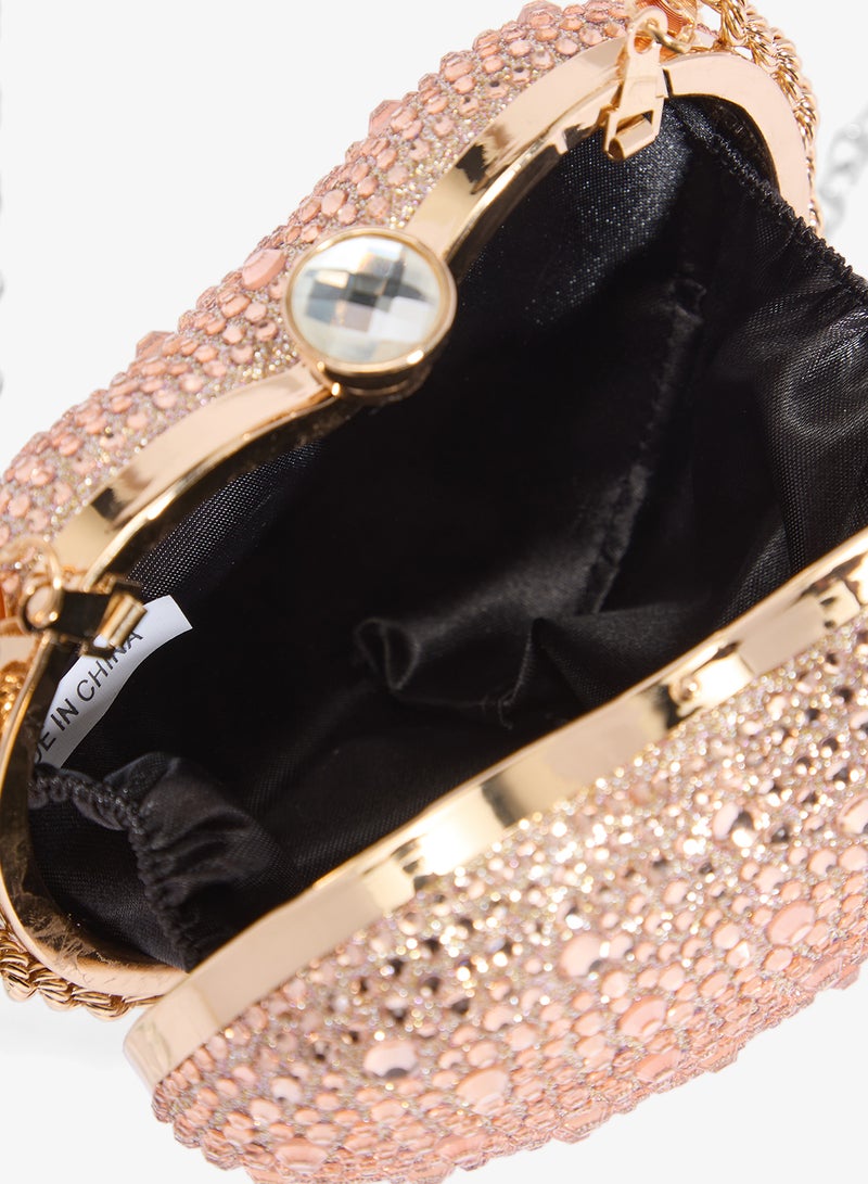 خزانة حقيبة يد نسائية مزينة بالكريستال على شكل قلب - Image 4